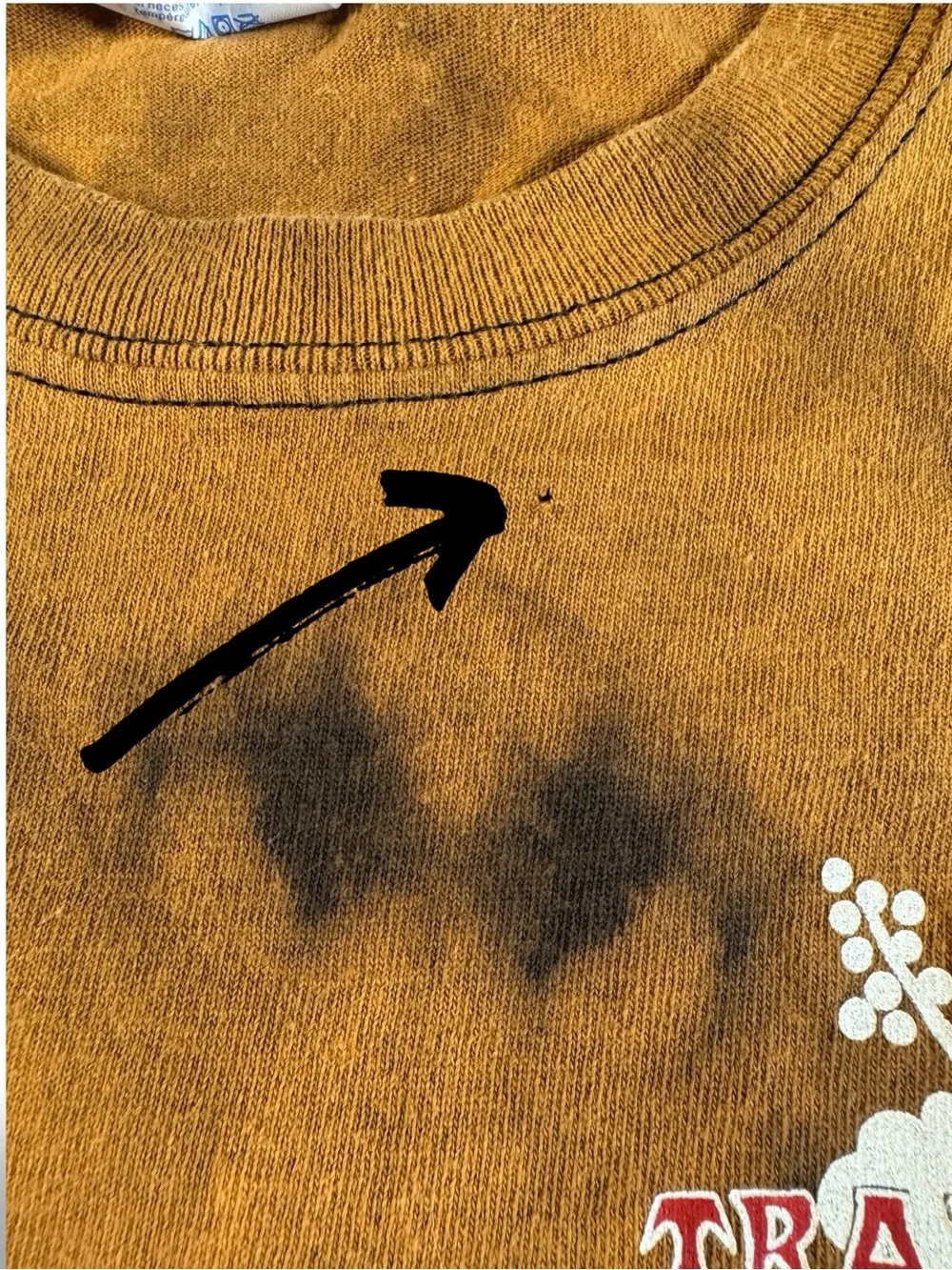 Trader Joe's Long Sleeve Shirt Brown Tie Dye Hibiscus Logo Port & Company Small - Picture 10 of 13